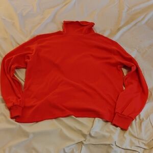 Women's Red Long Sleeve Turtleneck Top